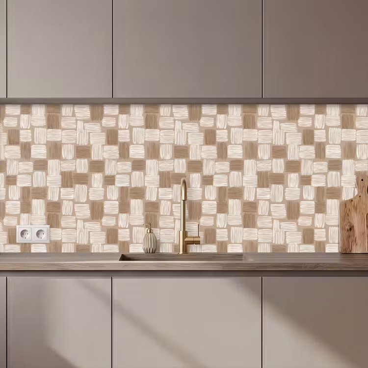 Kitchen splashback - Block - Pattern - Brown — 1
