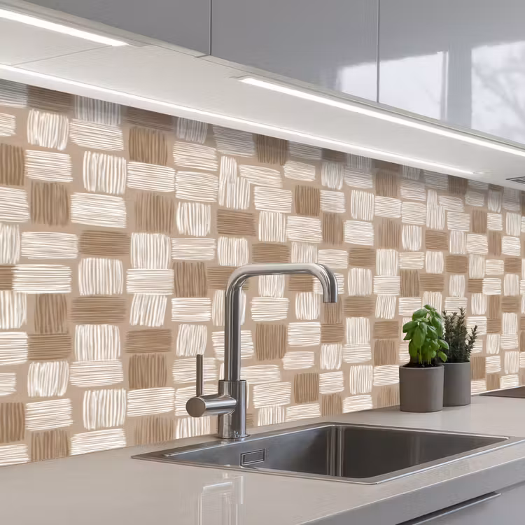 Kitchen splashback - Block - Pattern - Brown — 2