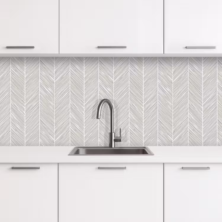 Kitchen splashback - Classic - Herringbone - Gray — 4
