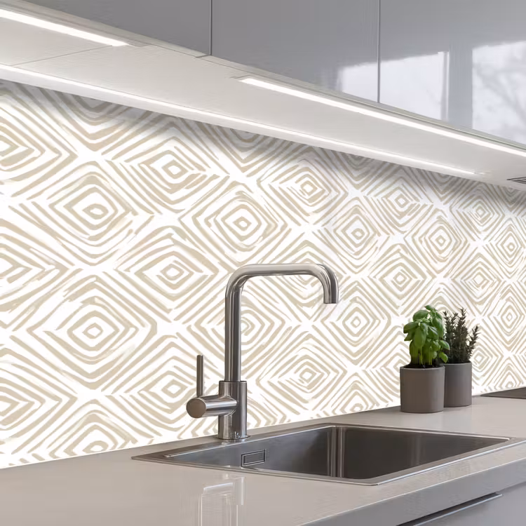 Kitchen splashback - Abstract - Plaid - Beige — 2