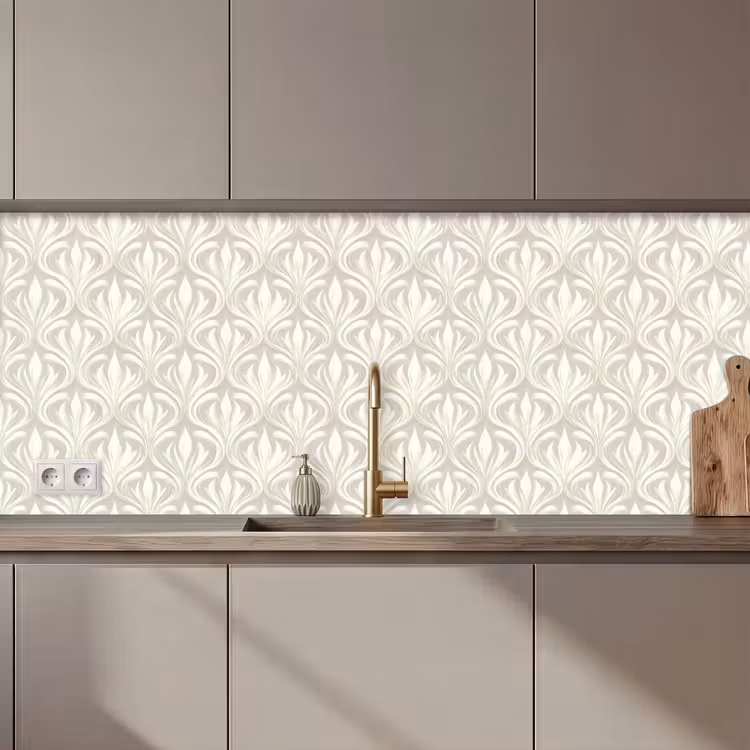 Kitchen splashback - Baroque - Pattern - Beige — 1