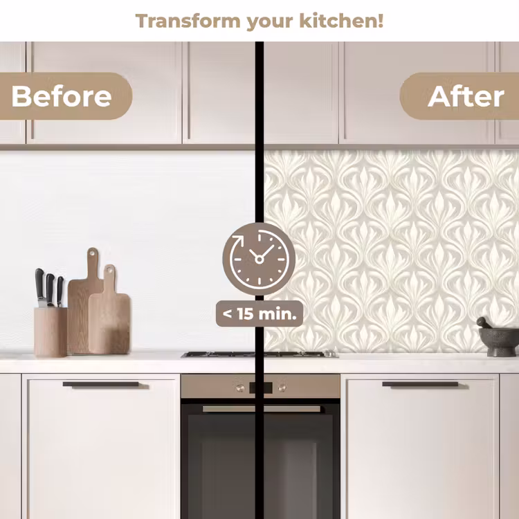 Kitchen splashback - Baroque - Pattern - Beige — 3