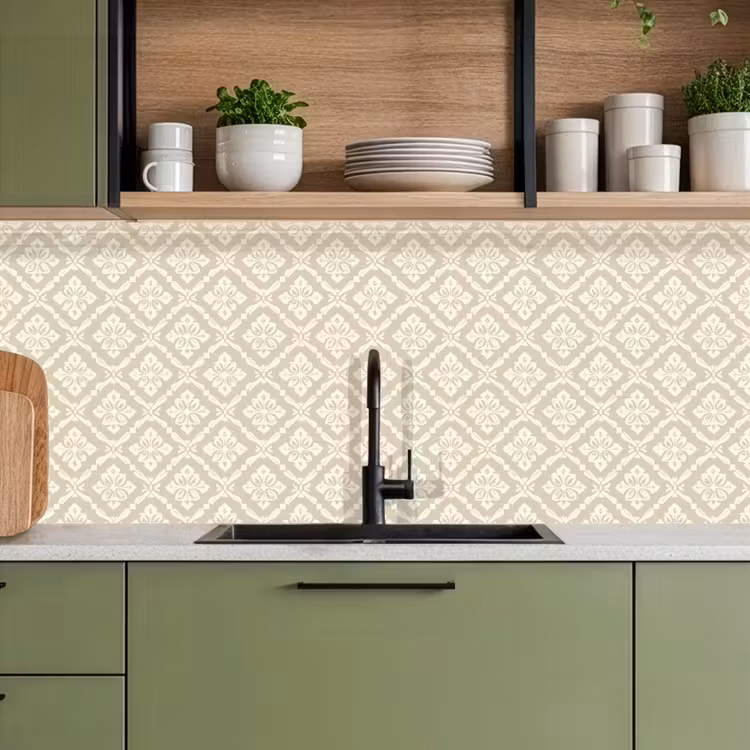 Kitchen splashback - Floral - Ornament - Beige — 8