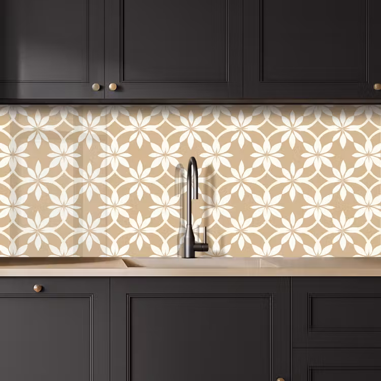 Kitchen splashback - Flowers - Pattern - Beige — 6