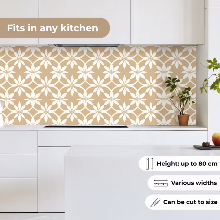 Kitchen splashback - Flowers - Pattern - Beige — 7