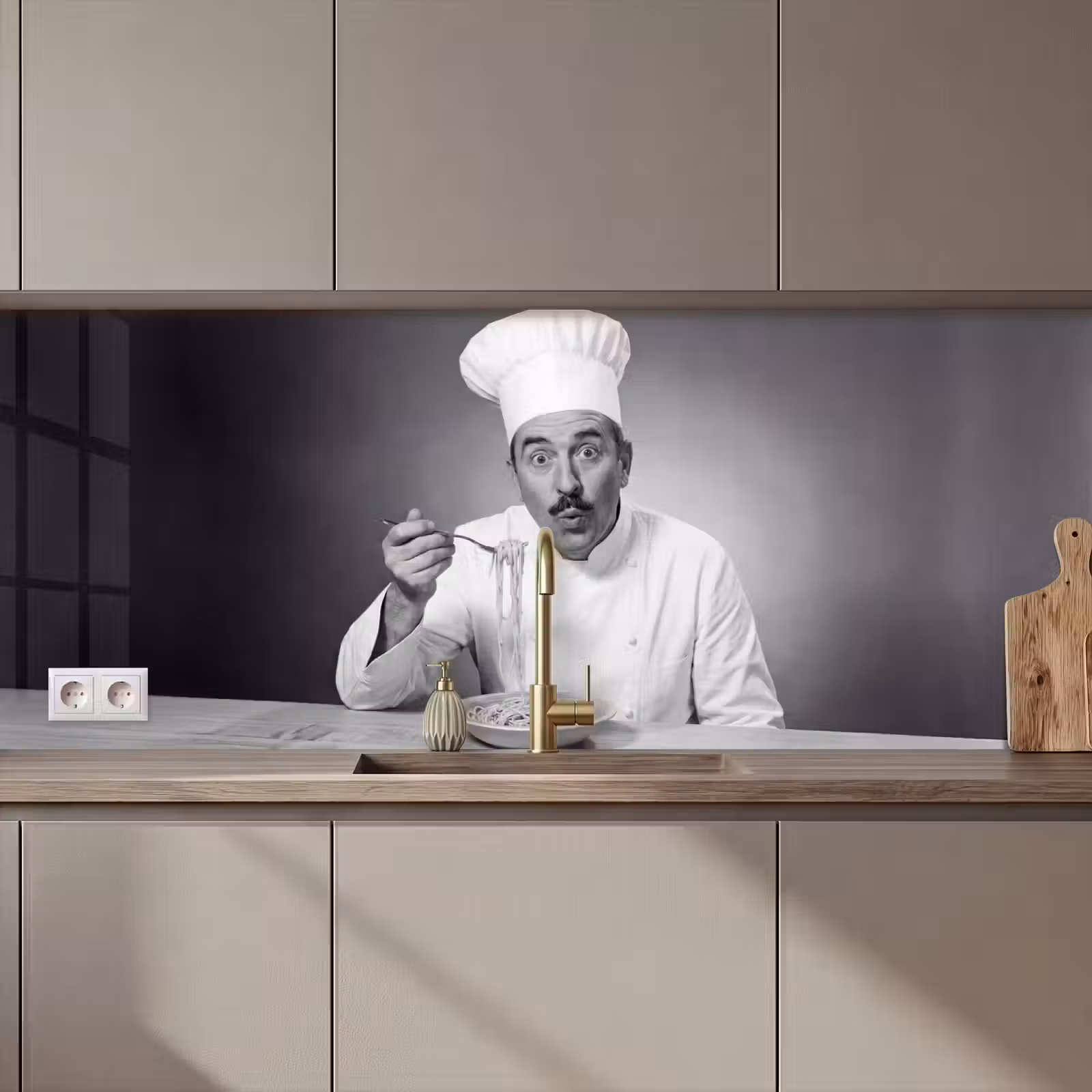 Kitchen splashback - Chef - Spaghetti - Pasta — 1