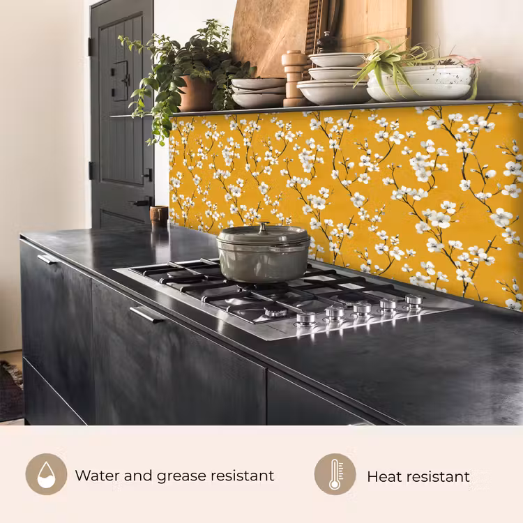 Kitchen splashback - Blossom Branch - Watercolor - Yellow — 5