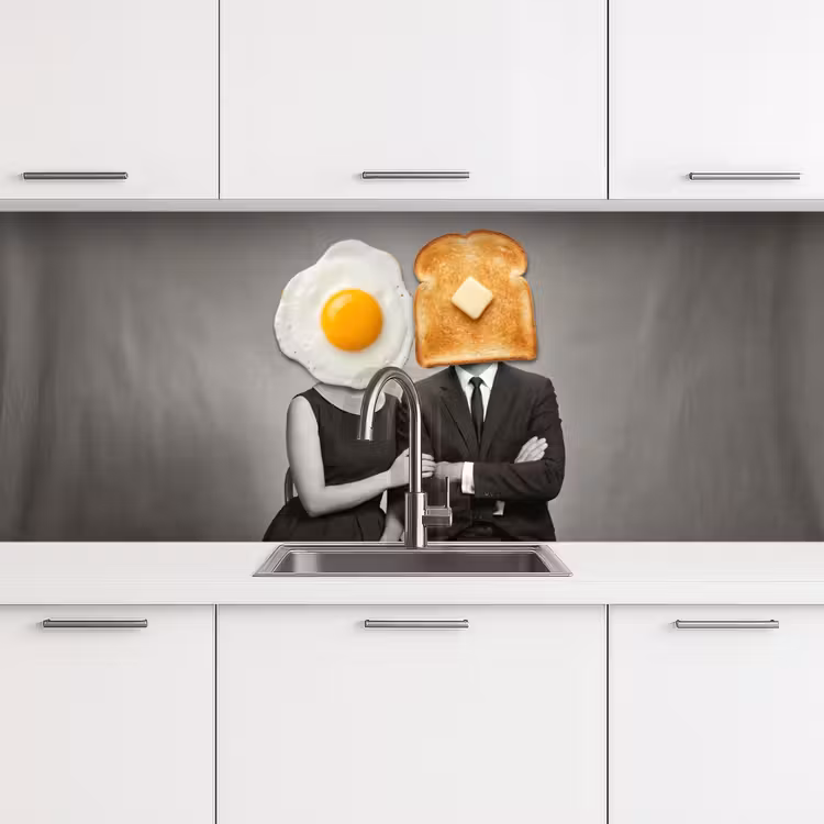 Kitchen splashback - Breakfast - Couple - Egg - Bread — 4