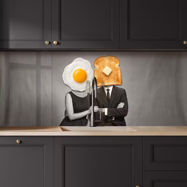 Kitchen splashback - Breakfast - Couple - Egg - Bread — 6