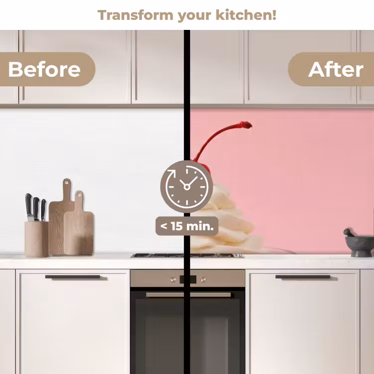 Kitchen splashback - Cherry - Whipped Cream - Pink — 3