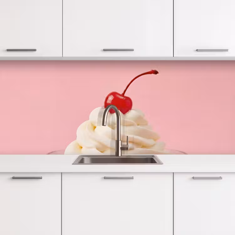 Kitchen splashback - Cherry - Whipped Cream - Pink — 4
