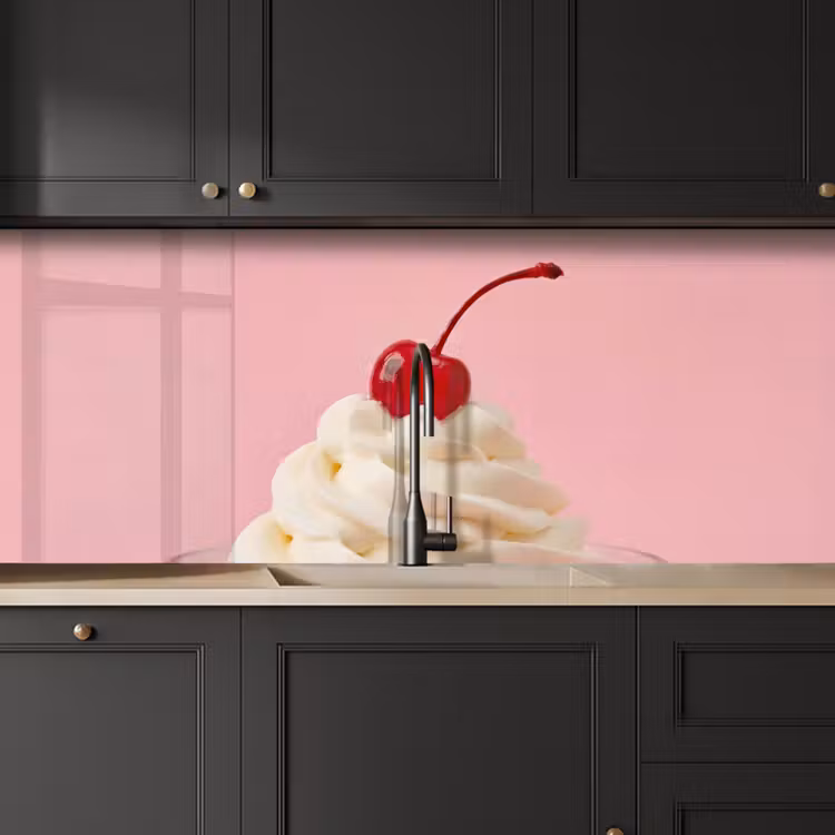 Kitchen splashback - Cherry - Whipped Cream - Pink — 6