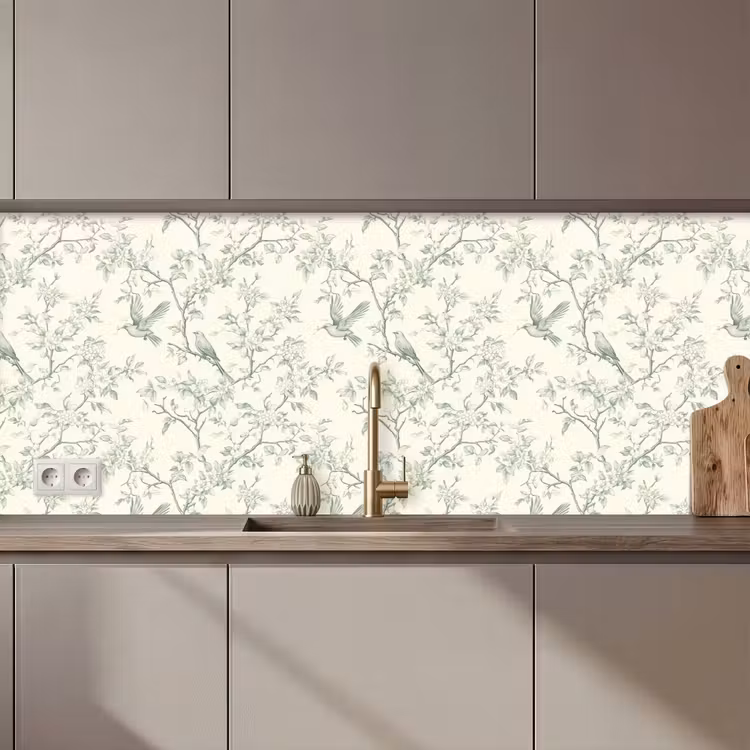 Kitchen splashback - Classic - Birds - Green — 1