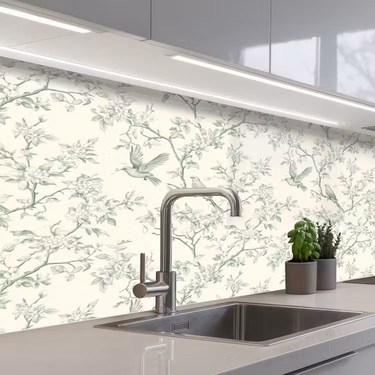 Kitchen splashback - Classic - Birds - Green — 2