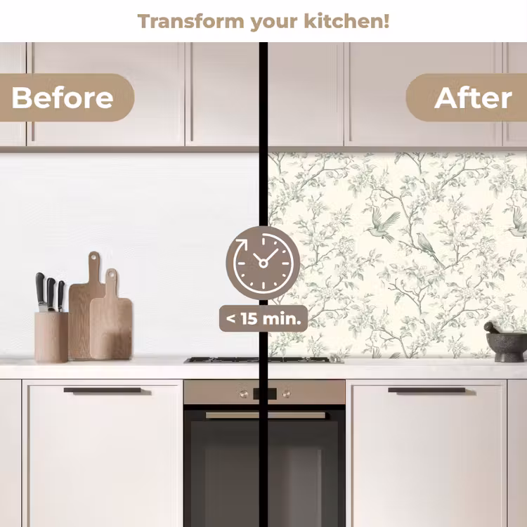 Kitchen splashback - Classic - Birds - Green — 3