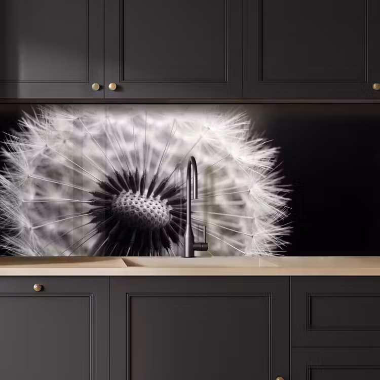 Kitchen splashback - Dandelion - Black - White — 6