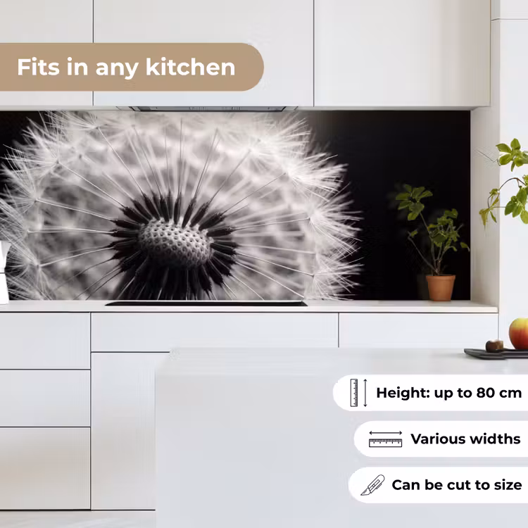 Kitchen splashback - Dandelion - Black - White — 7