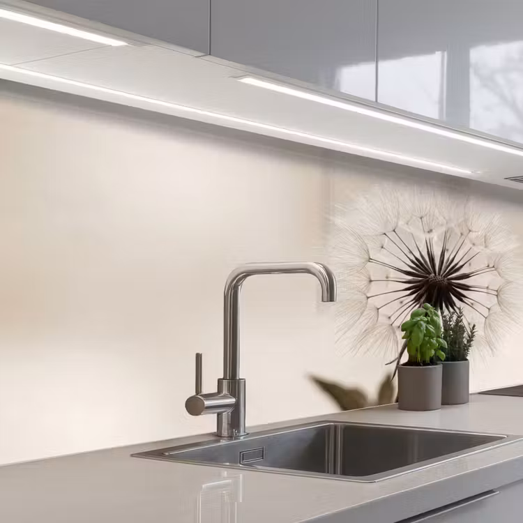 Kitchen splashback - Dandelion - Minimalist - White — 2