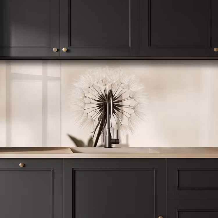 Kitchen splashback - Dandelion - Minimalist - White — 6