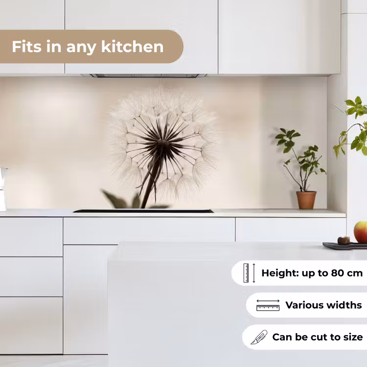 Kitchen splashback - Dandelion - Minimalist - White — 7