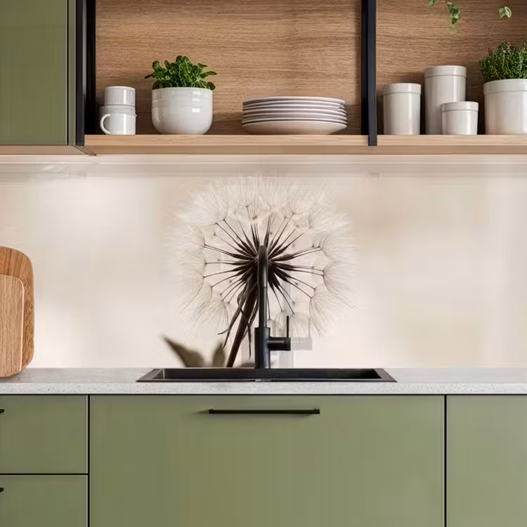 Kitchen splashback - Dandelion - Minimalist - White — 8