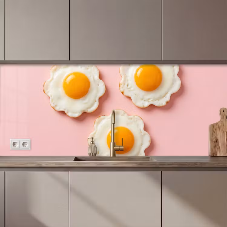 Kitchen splashback - Eggs - Flower - Pink — 1