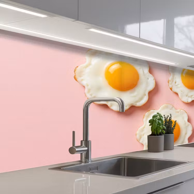 Kitchen splashback - Eggs - Flower - Pink — 2