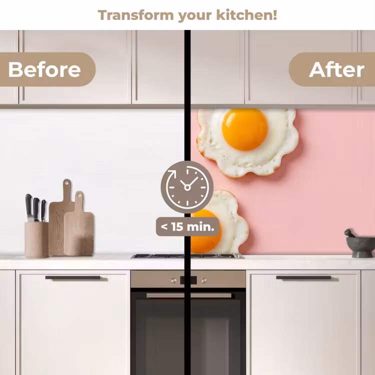 Kitchen splashback - Eggs - Flower - Pink — 3