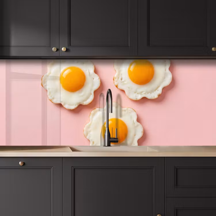 Kitchen splashback - Eggs - Flower - Pink — 6