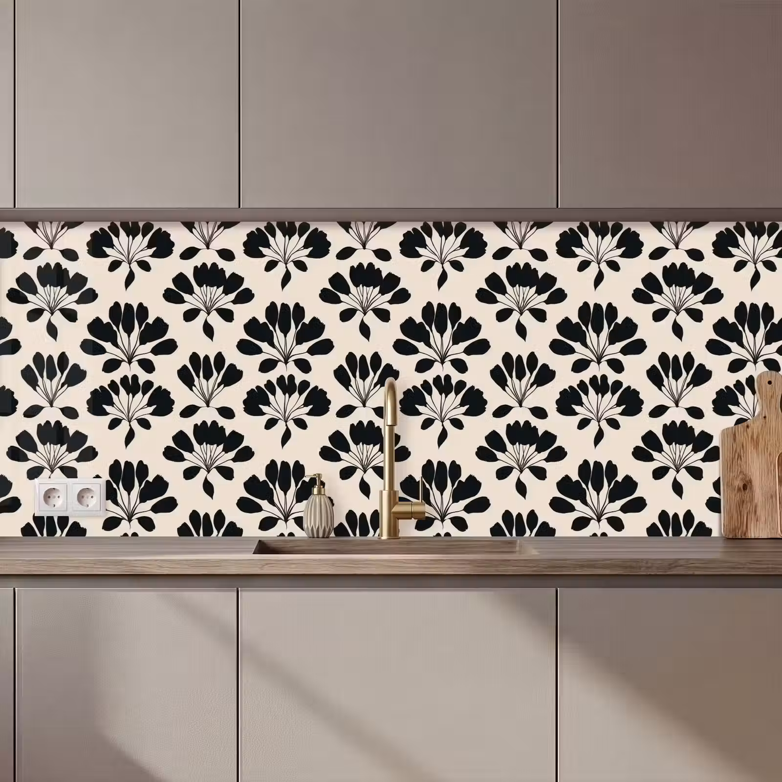 Kitchen splashback - Abstract - Pattern - Black — 1