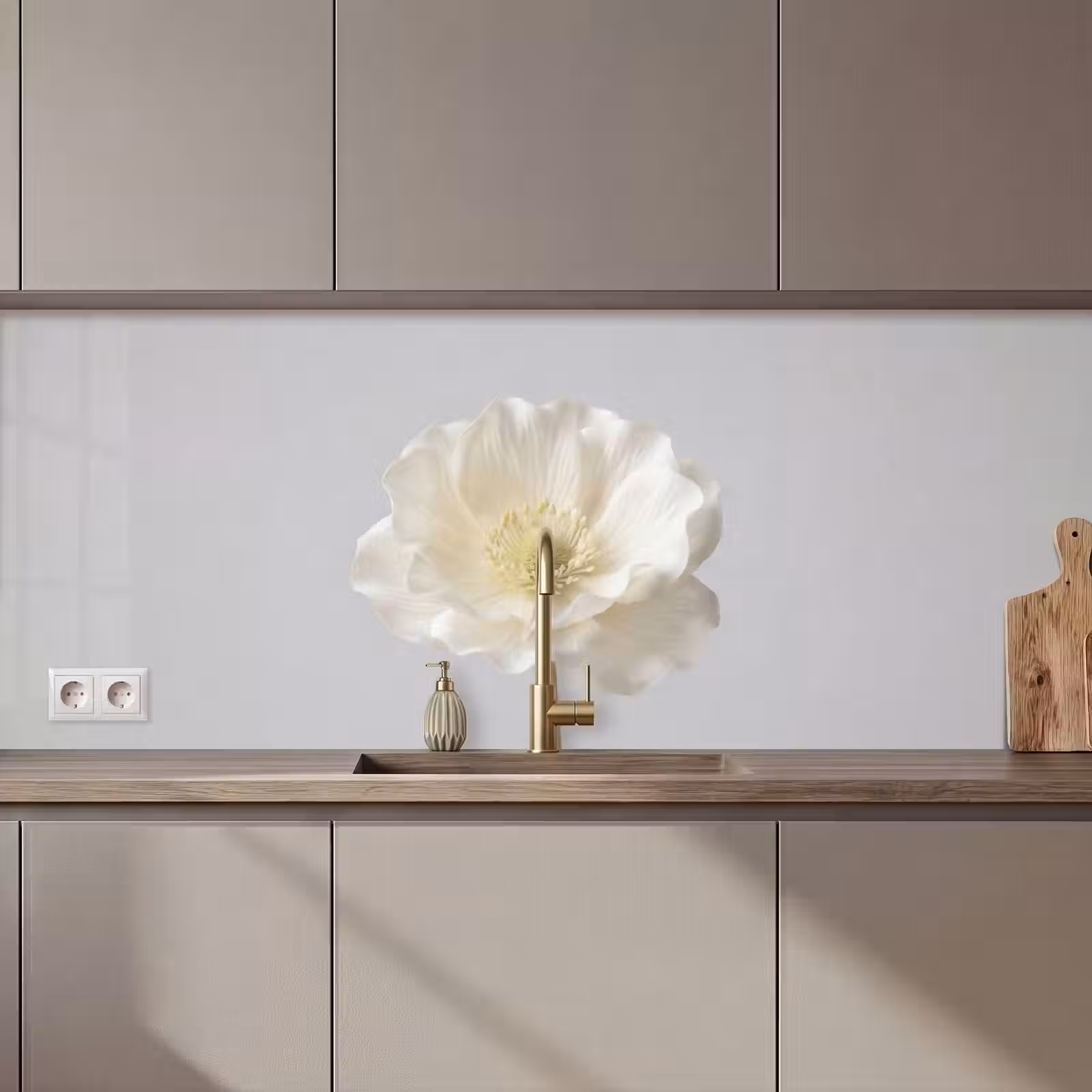 Kitchen splashback - Flower - Minimalist -White — 1
