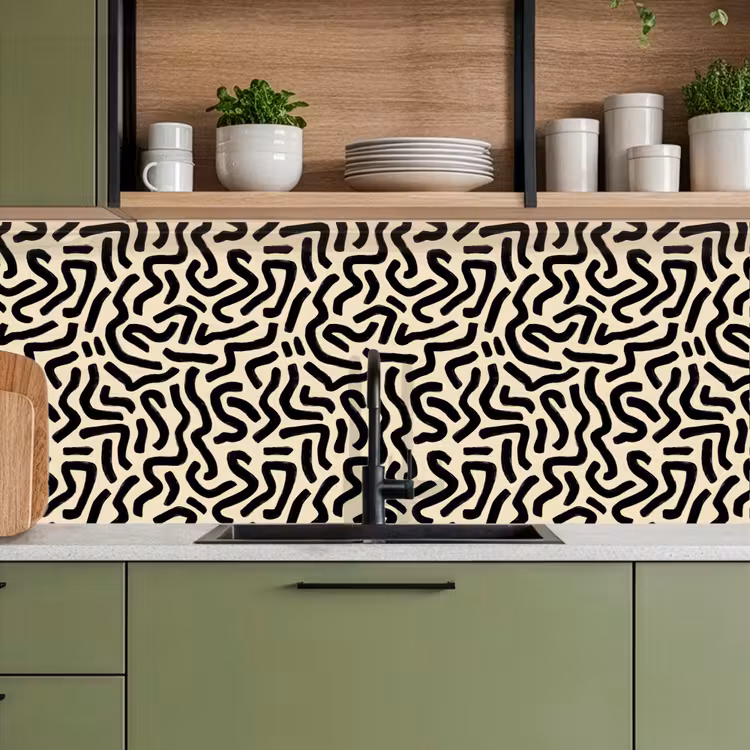 Kitchen splashback - Abstract - Lines - Black — 8