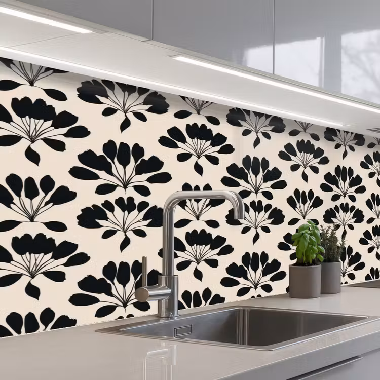 Kitchen splashback - Abstract - Pattern - Black — 2