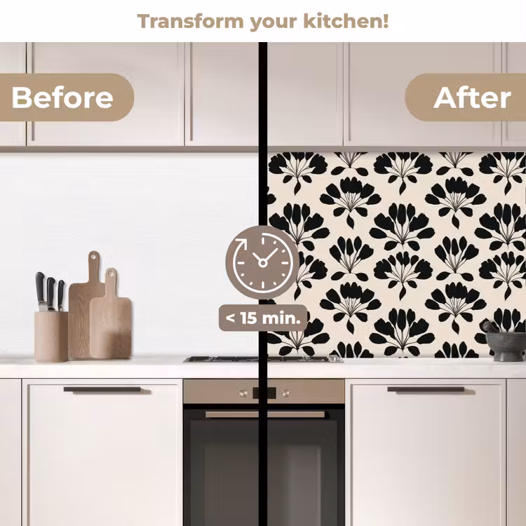 Kitchen splashback - Abstract - Pattern - Black — 3