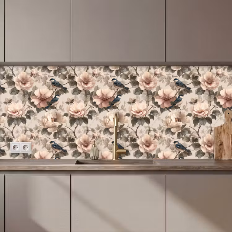 Kitchen splashback - Classic - Birds - Colorful — 1