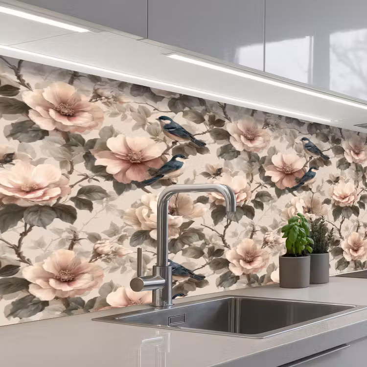Kitchen splashback - Classic - Birds - Colorful — 2