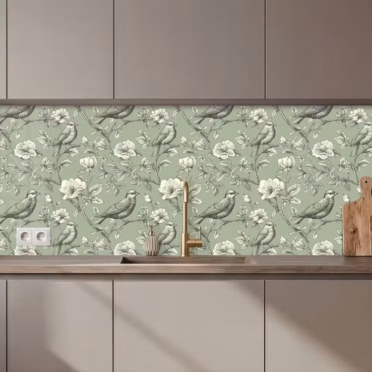 Kitchen splashback - Classic - Botanical - Green — 1