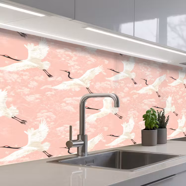 Kitchen splashback - Crane - Blossom - Pink — 2
