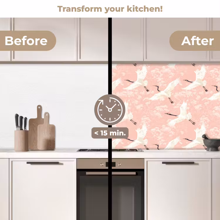 Kitchen splashback - Crane - Blossom - Pink — 3