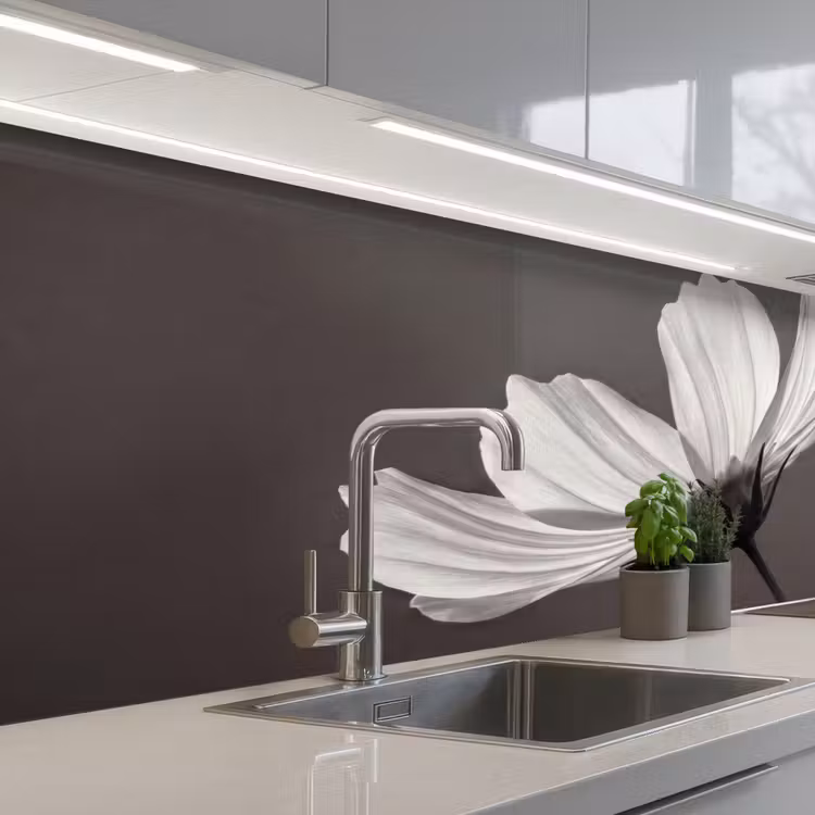 Kitchen splashback - Flower - Minimalist - Black - White — 2
