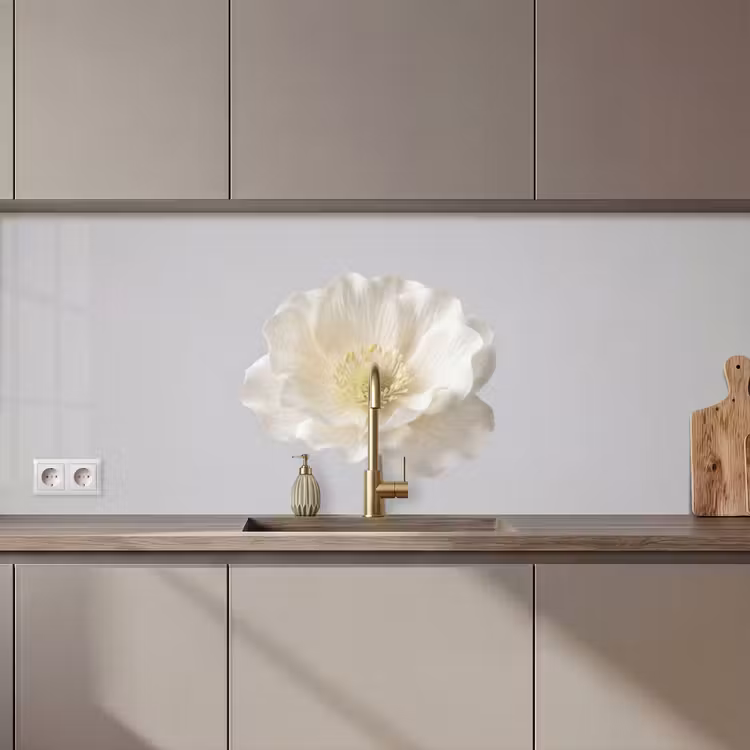 Kitchen splashback - Flower - Minimalist -White — 1