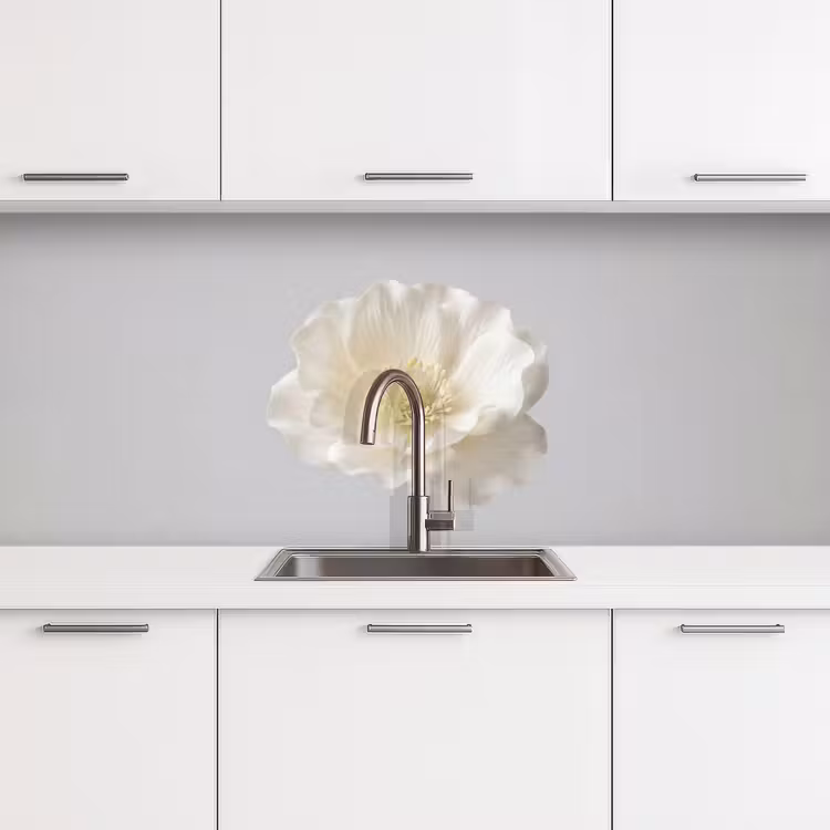 Kitchen splashback - Flower - Minimalist -White — 4