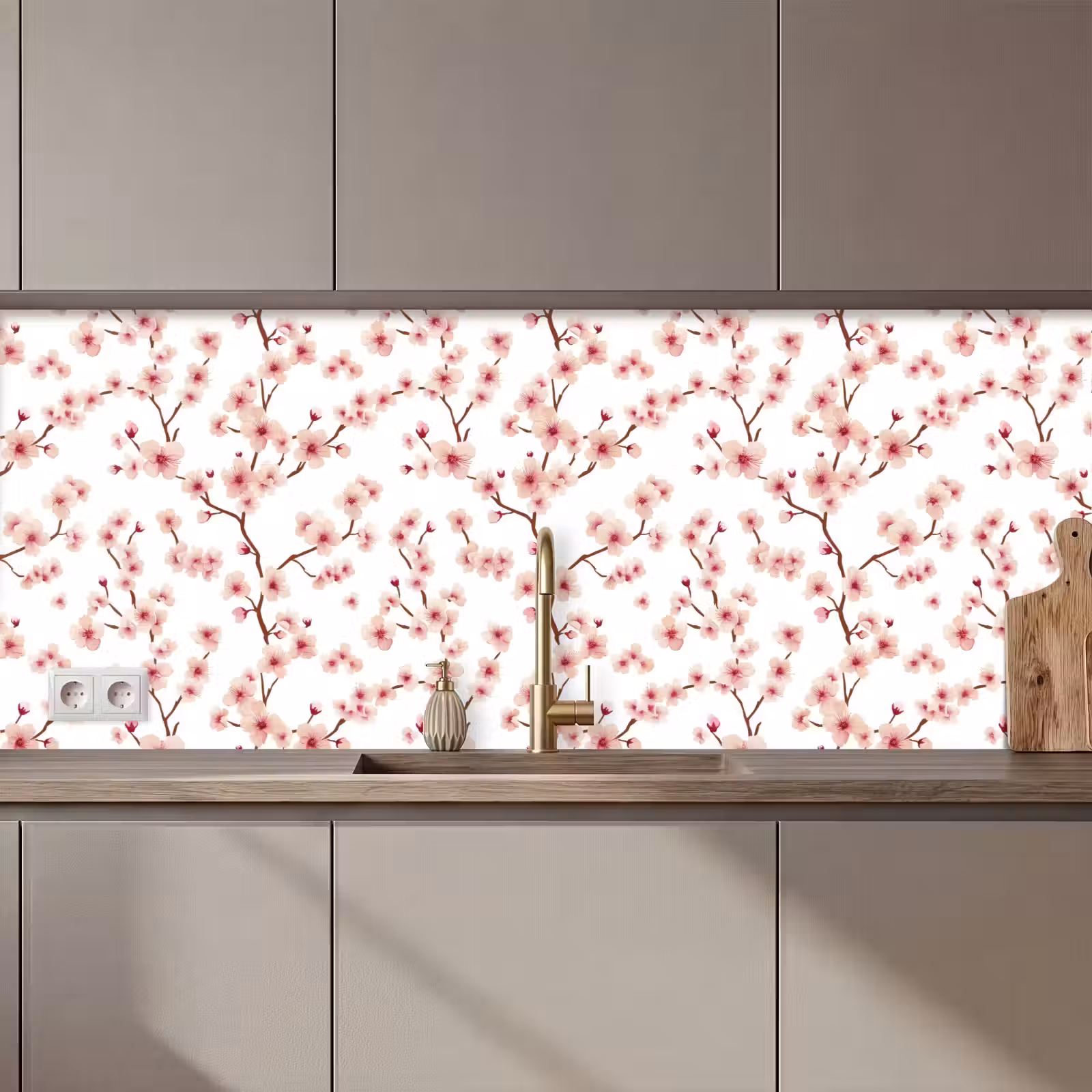 Kitchen splashback - Cherry Blossom - Branches - Pink — 1
