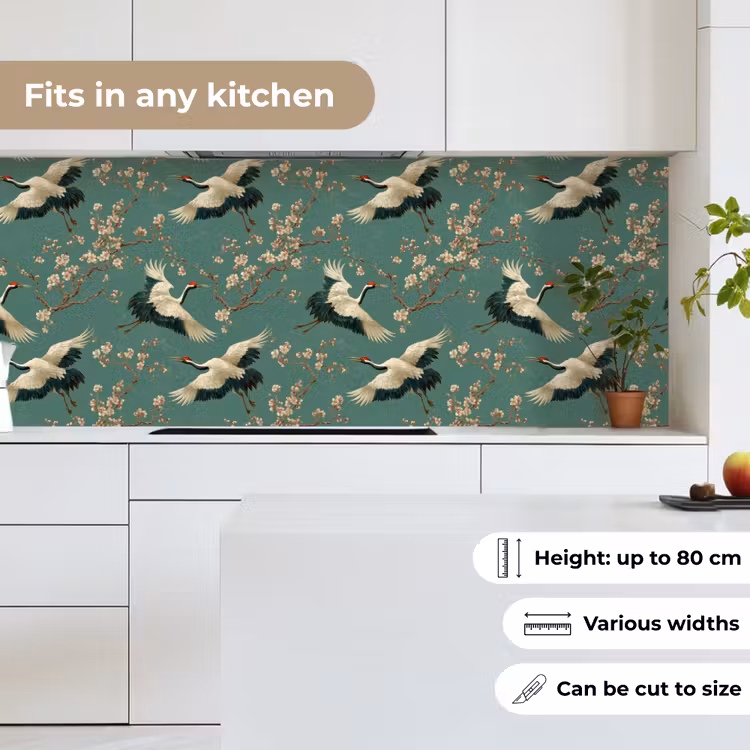 Kitchen splashback - Cherry Blossom - Maternity Bird - Green — 7