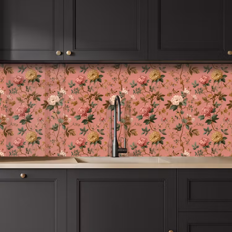 Kitchen splashback - Classic - Botanical - Pink — 6