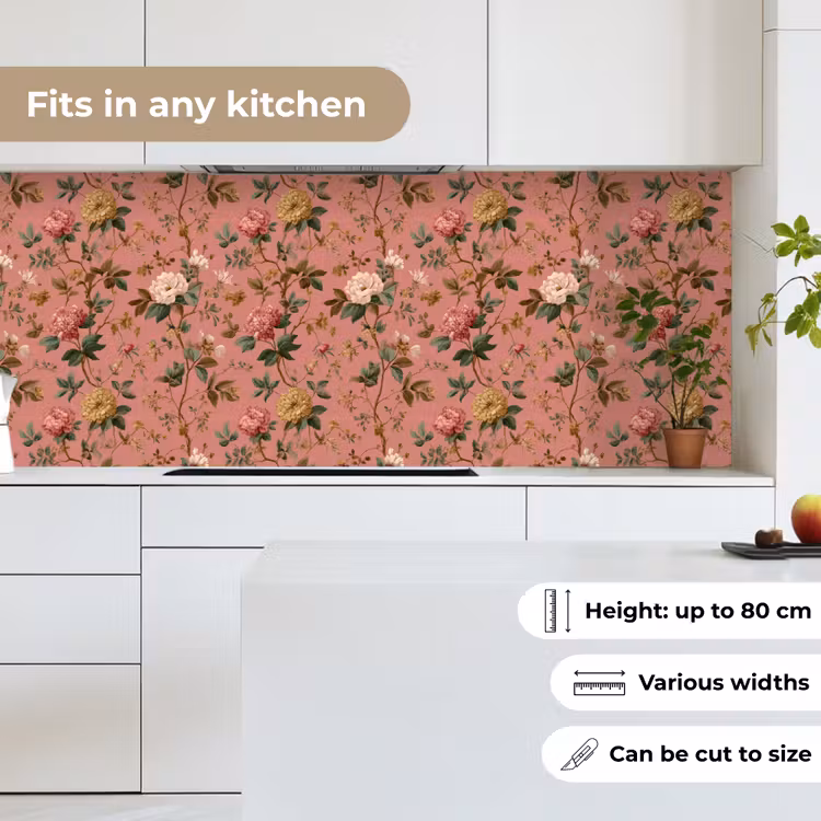 Kitchen splashback - Classic - Botanical - Pink — 7