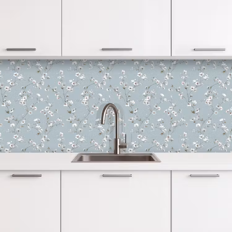 Kitchen splashback - Classic - Flowers - Blue — 4
