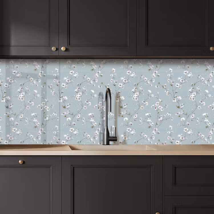 Kitchen splashback - Classic - Flowers - Blue — 6