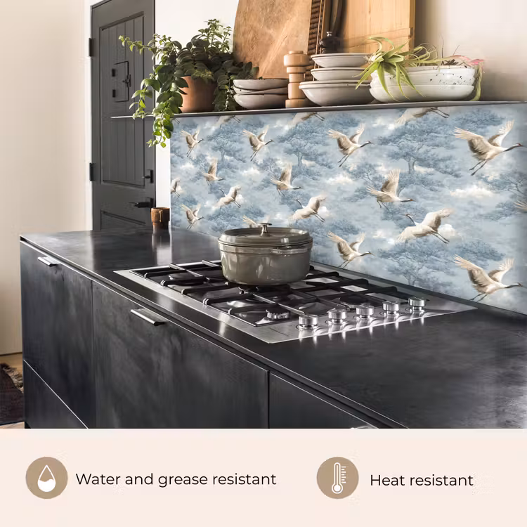 Kitchen splashback - Clouds - Cranes - Blue — 5