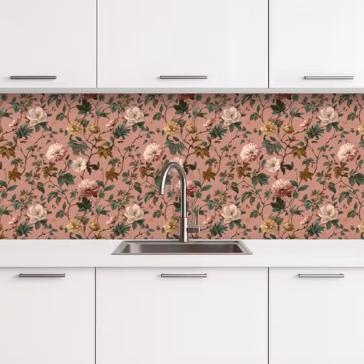 Kitchen splashback - Flowers - Classic - Pink — 4